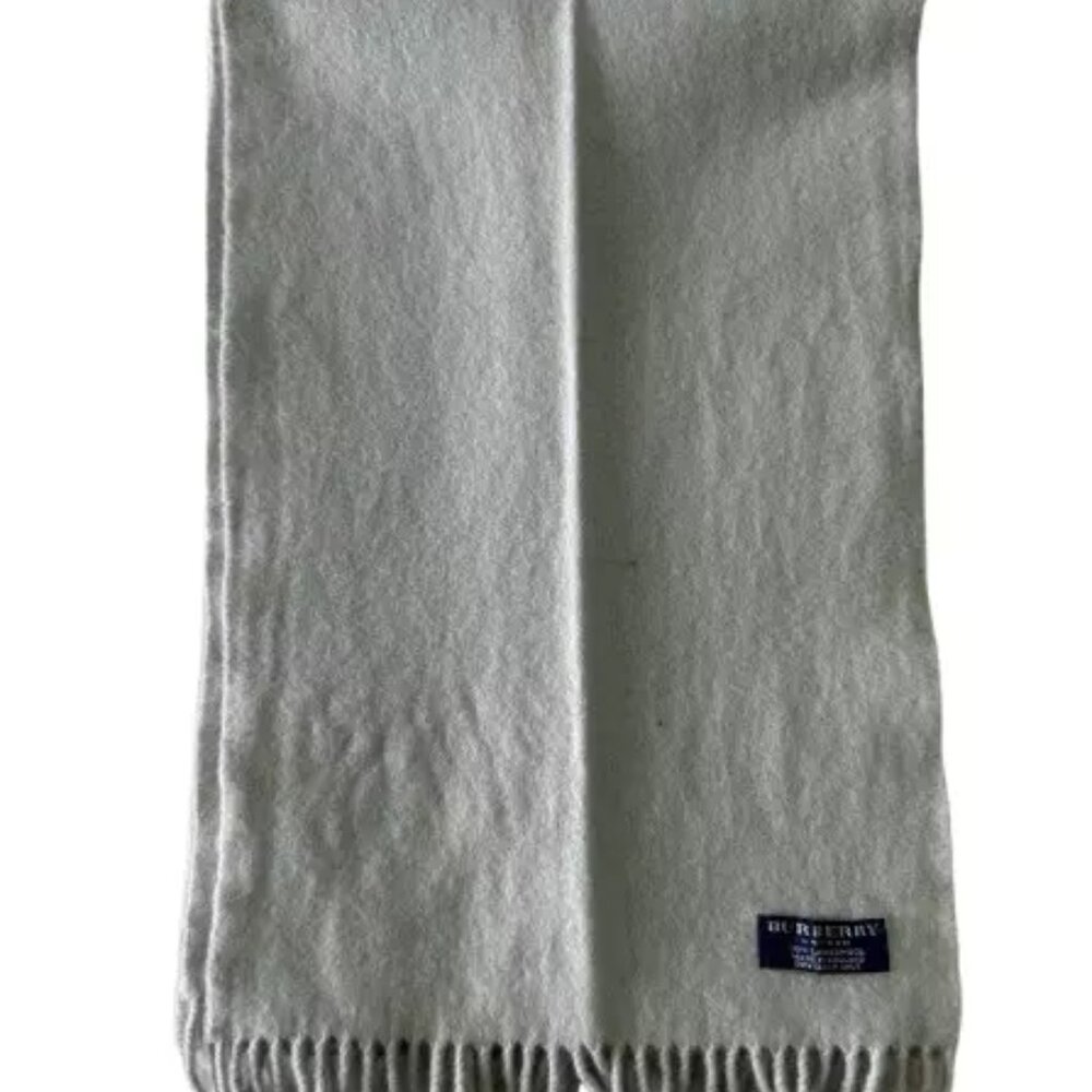 Burberry Vintage Scarf Gray 100% Lambswool Unisex Scarf Made In England - Picture 3 of 8